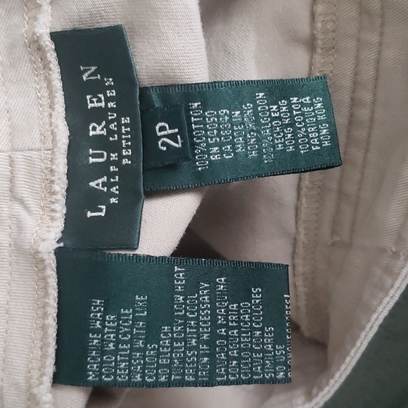 Lauren Ralph Lauren Kakhi Chino Pants Work Neutral Career Tan Women's 2P Petite - Picture 6 of 6